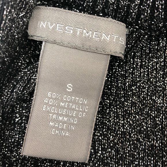 Investments Beaded Embellished Metallic Knit Sweater Sleeveless Turtleneck Top S - Picture 7 of 7